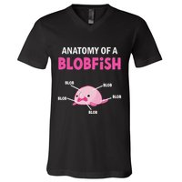 Anatomy Of A Blobish Ugly Blob Fish V-Neck T-Shirt