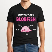 Anatomy Of A Blobish Ugly Blob Fish V-Neck T-Shirt