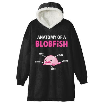 Anatomy Of A Blobish Ugly Blob Fish Hooded Wearable Blanket