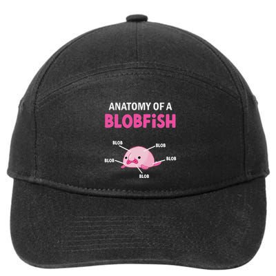 Anatomy Of A Blobish Ugly Blob Fish 7-Panel Snapback Hat