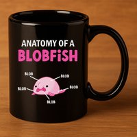 Anatomy Of A Blobish Ugly Blob Fish 11oz C Handle Ceramic Mug