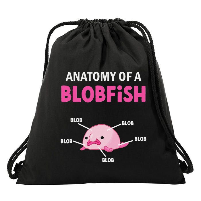 Anatomy Of A Blobish Ugly Blob Fish Drawstring Bag