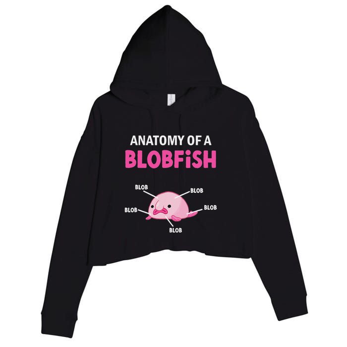 Anatomy Of A Blobish Ugly Blob Fish Crop Fleece Hoodie