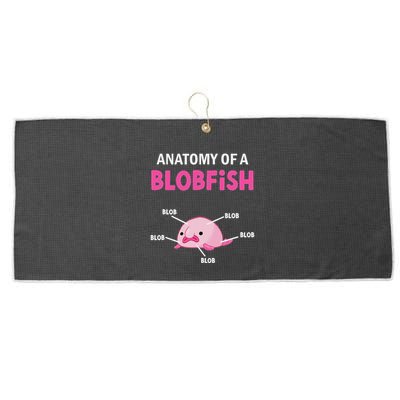 Anatomy Of A Blobish Ugly Blob Fish Large Microfiber Waffle Golf Towel