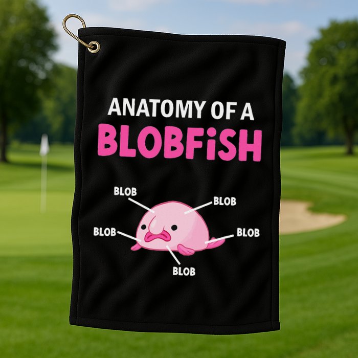 Anatomy Of A Blobish Ugly Blob Fish Golf Towel