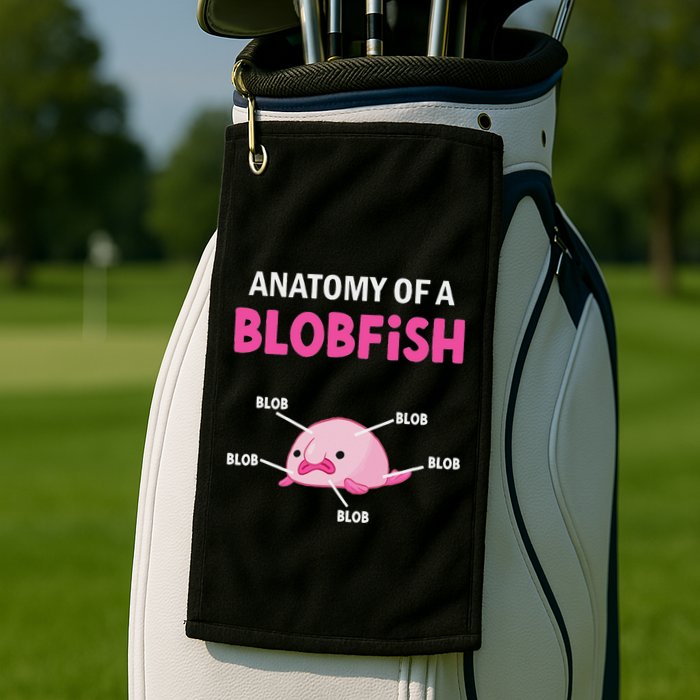 Anatomy Of A Blobish Ugly Blob Fish Golf Towel