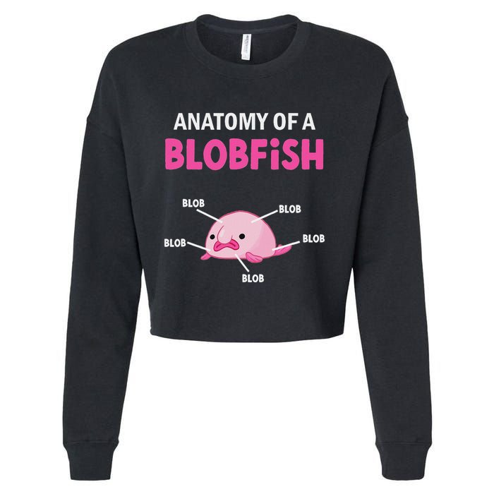 Anatomy Of A Blobish Ugly Blob Fish Cropped Pullover Crew