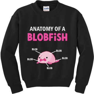 Anatomy Of A Blobish Ugly Blob Fish Kids Sweatshirt