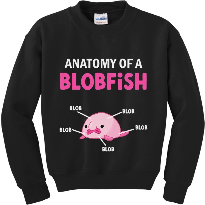 Anatomy Of A Blobish Ugly Blob Fish Kids Sweatshirt