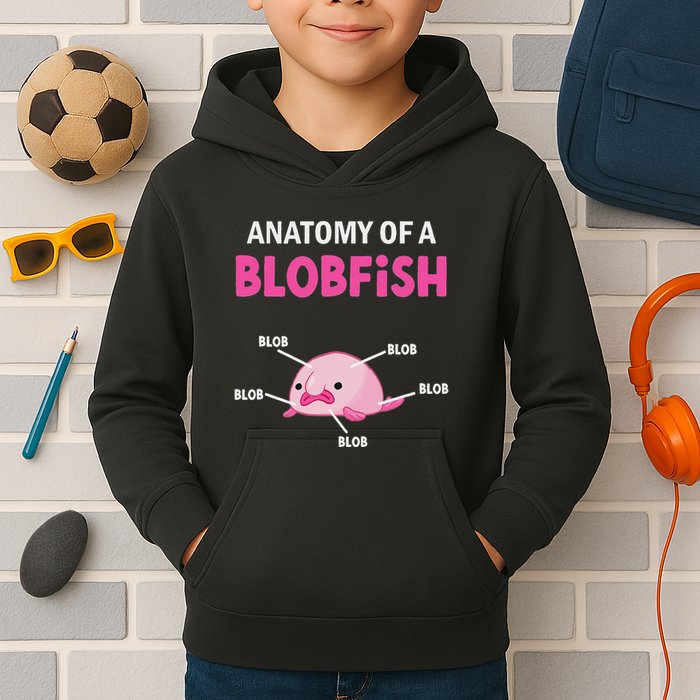 Anatomy Of A Blobish Ugly Blob Fish Kids Hoodie