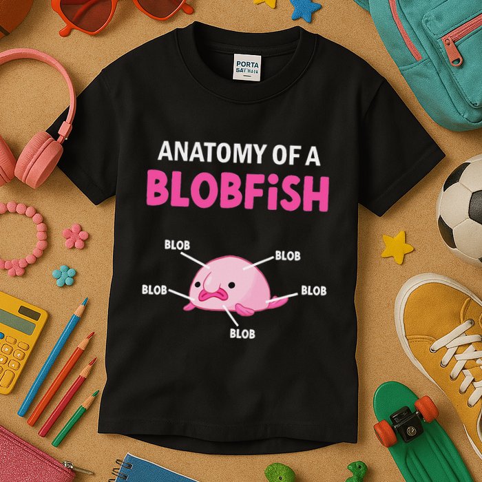 Anatomy Of A Blobish Ugly Blob Fish Kids T-Shirt