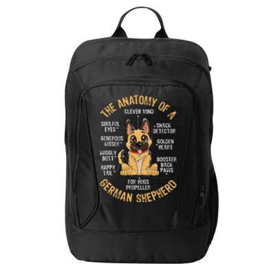 Anatomy of a German Shepherd Funny Dog Lover Gifts City Backpack