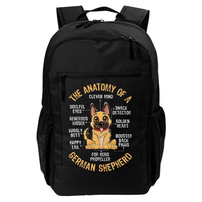 Anatomy of a German Shepherd Funny Dog Lover Gifts Daily Commute Backpack