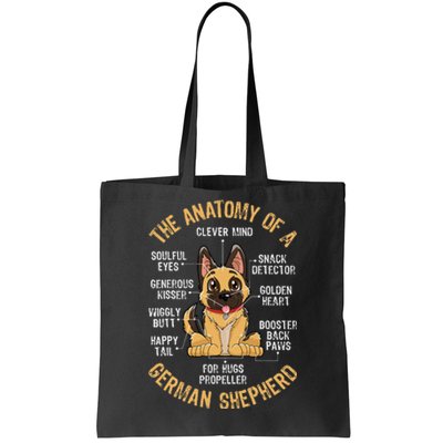 Anatomy of a German Shepherd Funny Dog Lover Gifts Tote Bag