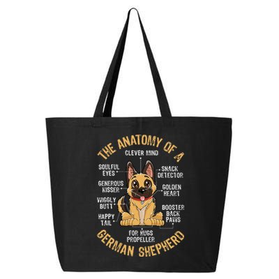 Anatomy of a German Shepherd Funny Dog Lover Gifts 25L Jumbo Tote