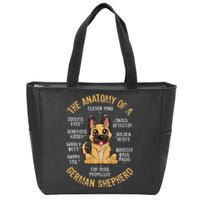 Anatomy of a German Shepherd Funny Dog Lover Gifts Zip Tote Bag