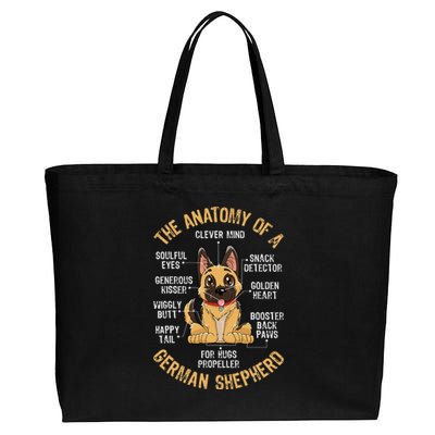 Anatomy of a German Shepherd Funny Dog Lover Gifts Cotton Canvas Jumbo Tote