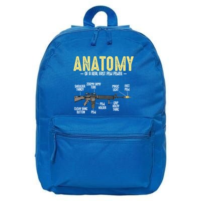 Anatomy Of A Real Fast Pew Pewer Rifle Longbarrelled Funny Gift Cute Gift 16 in Basic Backpack