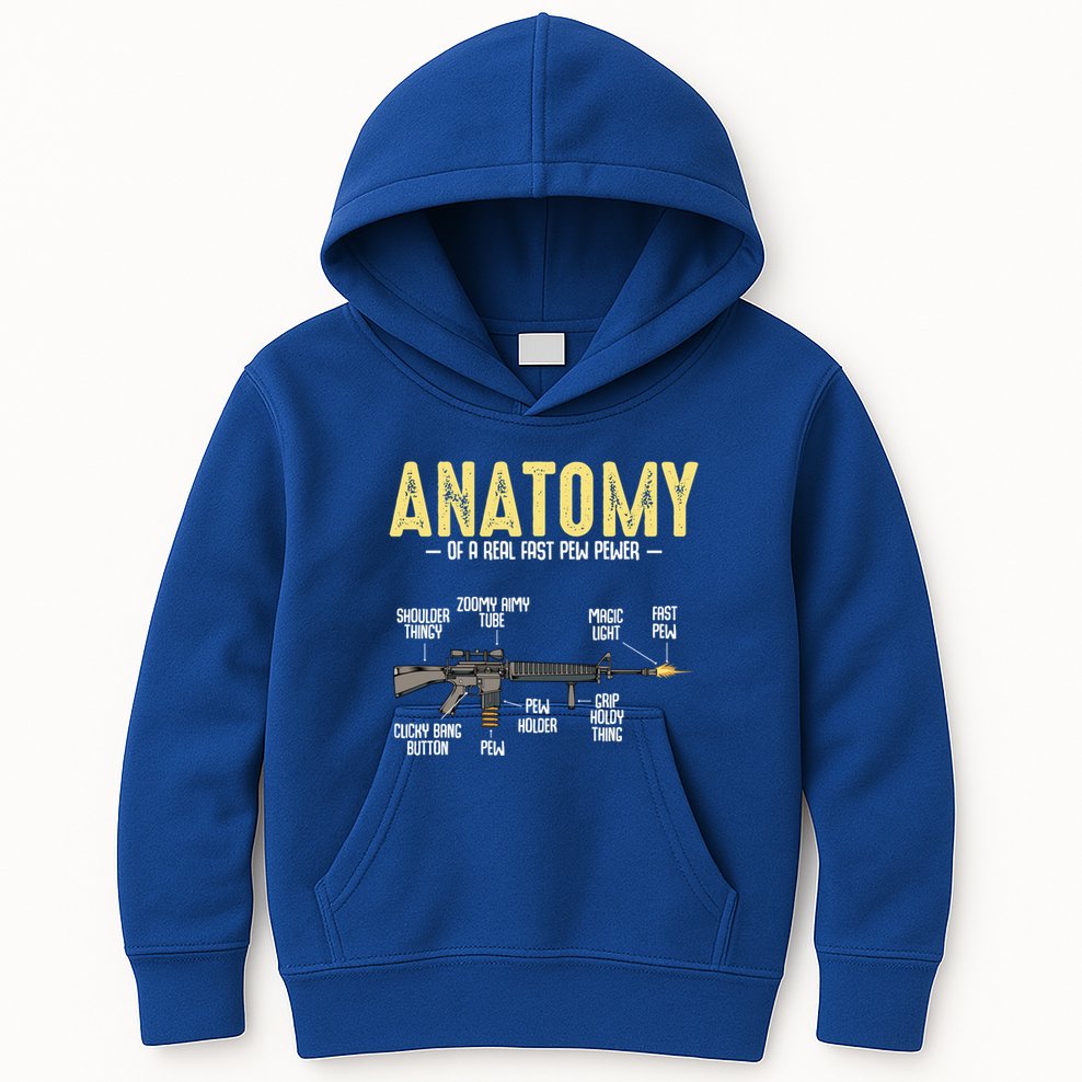 Anatomy Of A Real Fast Pew Pewer Rifle Longbarrelled Funny Gift Cute Gift Kids Hoodie