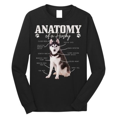 Anatomy Of A Siberian Husky Funny Cute Dog Husky Mom Dad Long Sleeve Shirt