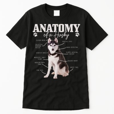 Anatomy Of A Siberian Husky Funny Cute Dog Husky Mom Dad Tall T-Shirt
