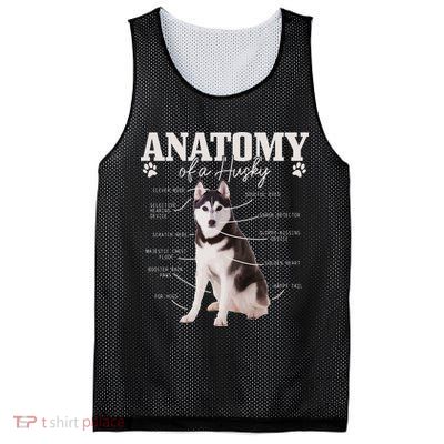 Anatomy Of A Siberian Husky Funny Cute Dog Husky Mom Dad Mesh Reversible Basketball Jersey Tank