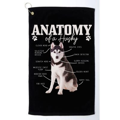 Anatomy Of A Siberian Husky Funny Cute Dog Husky Mom Dad Golf Towel