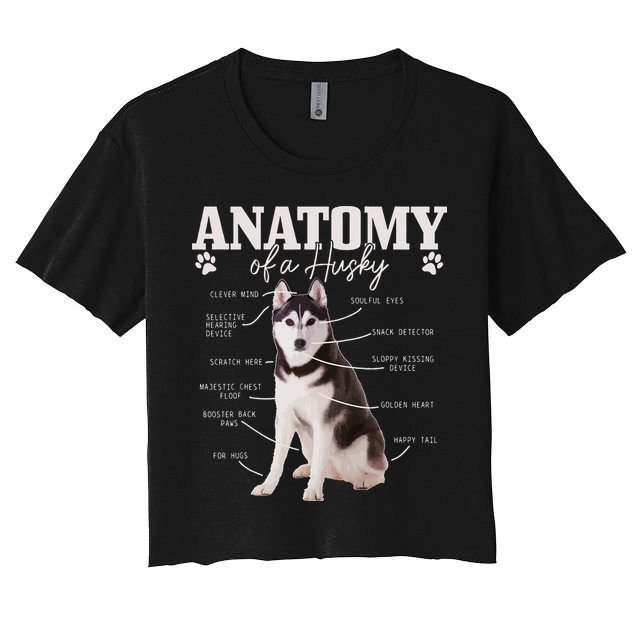 Anatomy Of A Siberian Husky Funny Cute Dog Husky Mom Dad Crop Top