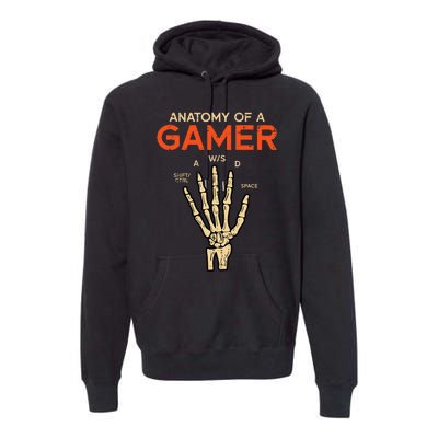 Anatomy Of A Gamer Skeleton Hand Funny Premium Hoodie