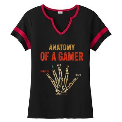 Anatomy Of A Gamer Gaming Gifts For Gamer Ladies Halftime Notch Neck Tee