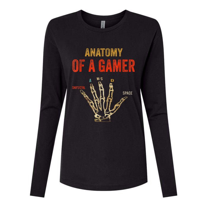 Anatomy Of A Gamer Gaming Gifts For Gamer Womens Cotton Relaxed Long Sleeve T-Shirt