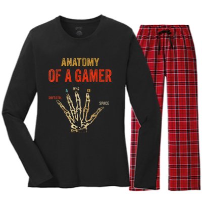 Anatomy Of A Gamer Gaming Gifts For Gamer Women's Long Sleeve Flannel Pajama Set 