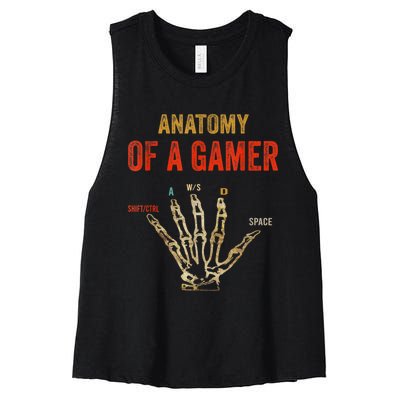 Anatomy Of A Gamer Gaming Gifts For Gamer Women's Racerback Cropped Tank