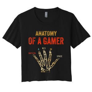 Anatomy Of A Gamer Gaming Gifts For Gamer Women's Crop Top Tee