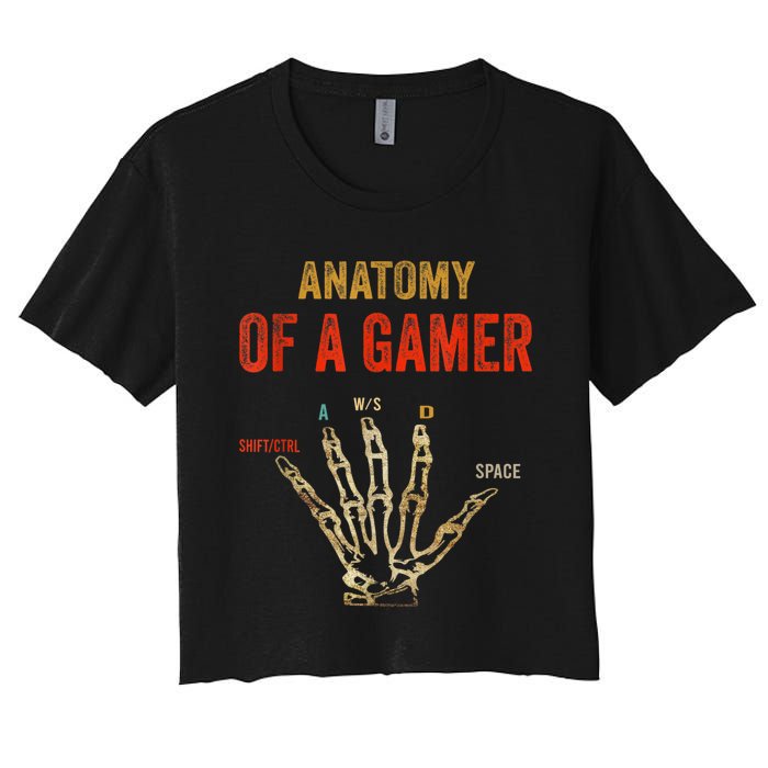 Anatomy Of A Gamer Gaming Gifts For Gamer Women's Crop Top Tee