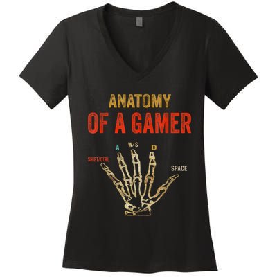 Anatomy Of A Gamer Gaming Gifts For Gamer Women's V-Neck T-Shirt