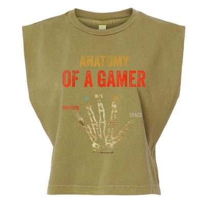 Anatomy Of A Gamer Gaming Gifts For Gamer Garment-Dyed Women's Muscle Tee