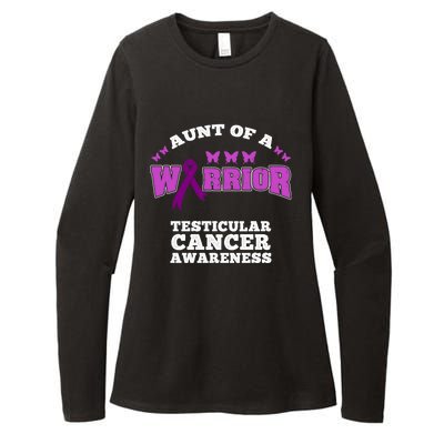 Aunt Of A Warrior Testicular Cancer Awareness Funny Gift Womens CVC Long Sleeve Shirt