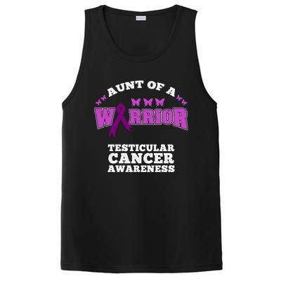 Aunt Of A Warrior Testicular Cancer Awareness Funny Gift PosiCharge Competitor Tank