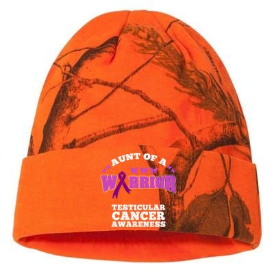 Aunt Of A Warrior Testicular Cancer Awareness Funny Gift Kati Licensed 12" Camo Beanie