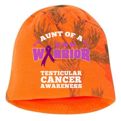 Aunt Of A Warrior Testicular Cancer Awareness Funny Gift Kati - Camo Knit Beanie