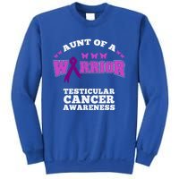 Aunt Of A Warrior Testicular Cancer Awareness Funny Gift Sweatshirt