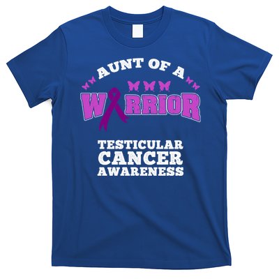 Aunt Of A Warrior Testicular Cancer Awareness Funny Gift T-Shirt