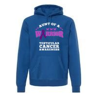 Aunt Of A Warrior Testicular Cancer Awareness Funny Gift Premium Hoodie