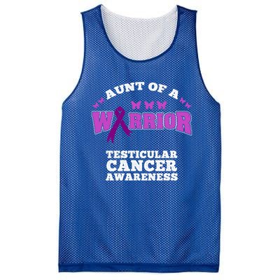 Aunt Of A Warrior Testicular Cancer Awareness Funny Gift Mesh Reversible Basketball Jersey Tank