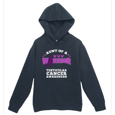 Aunt Of A Warrior Testicular Cancer Awareness Funny Gift Urban Pullover Hoodie