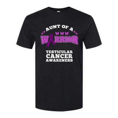 Aunt Of A Warrior Testicular Cancer Awareness Funny Gift Softstyle CVC T-Shirt