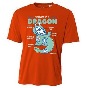 Anatomy Of A Dragon, Funny Dragon Shirt Boys Cooling Performance Crew T-Shirt