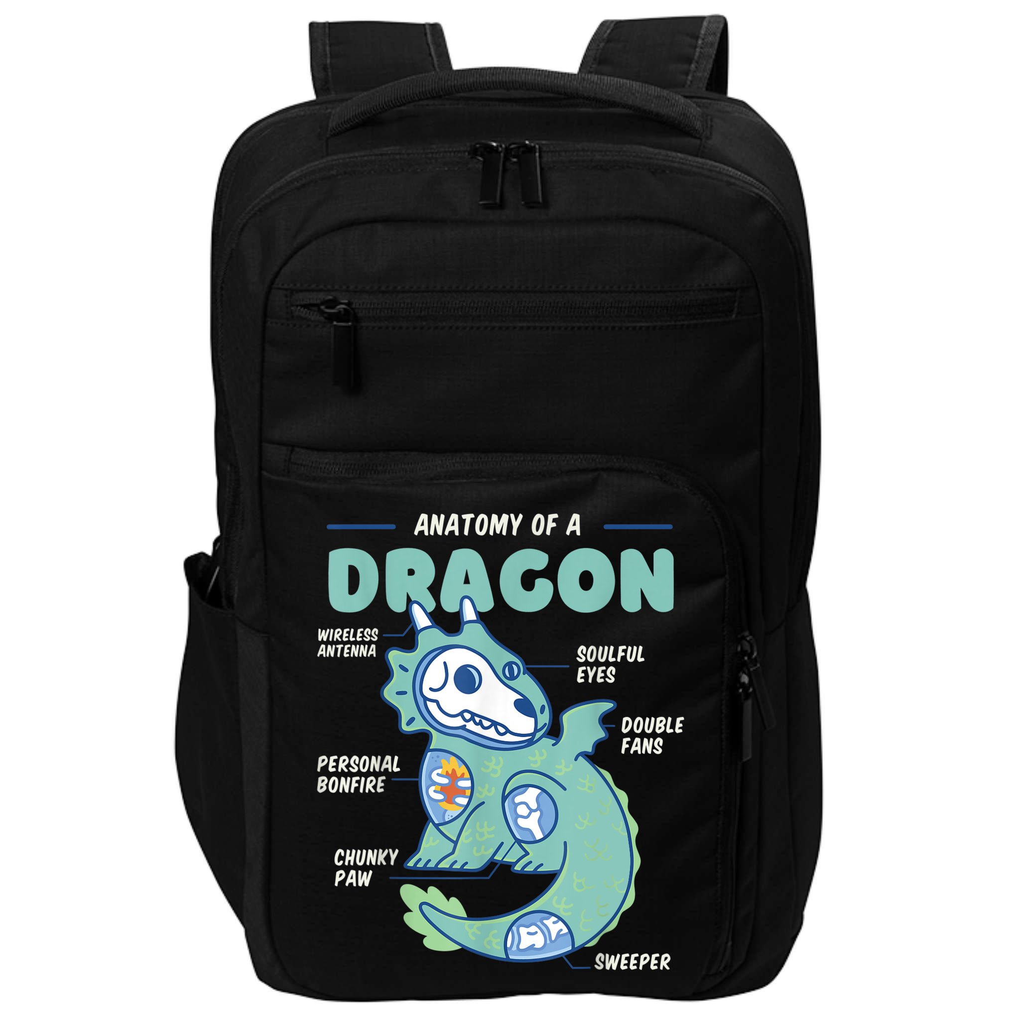 Anatomy Of A Dragon, Funny Dragon Shirt Boys Impact Tech Backpack