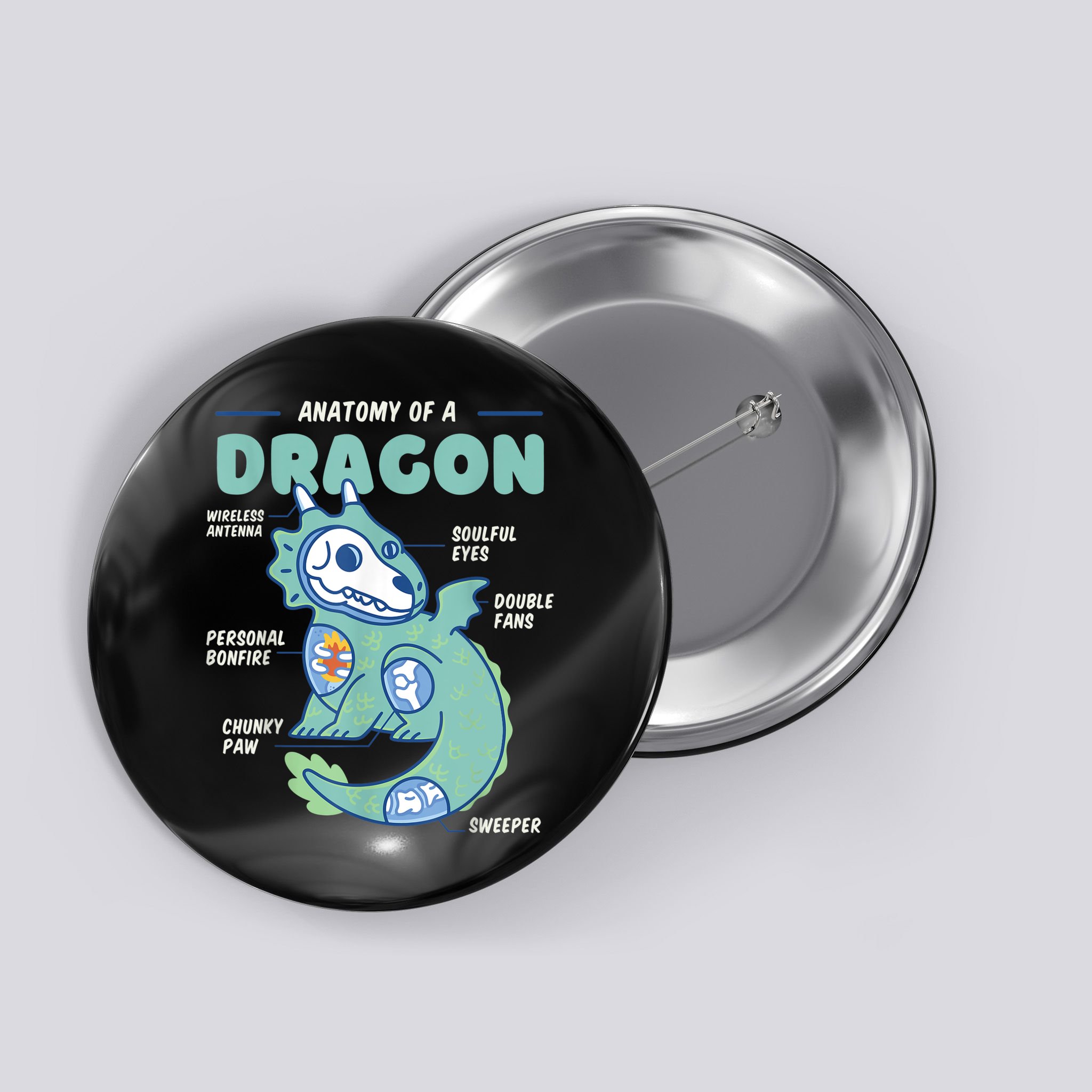 Anatomy Of A Dragon, Funny Dragon Shirt Boys Button